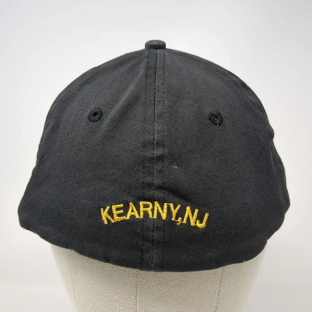 KC Caps Baseball Cap Black M CRA Towing Recovery Kearny NJ Fitted Hat Stretch